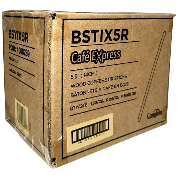 CAFE EXPRESS - WOOD COFFEE STIR STICKS 24x150 CT
