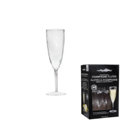 ARGENTIA RIDGE - PLASTIC CRYSTAL CHAMPAGNE GLASSES 40EA