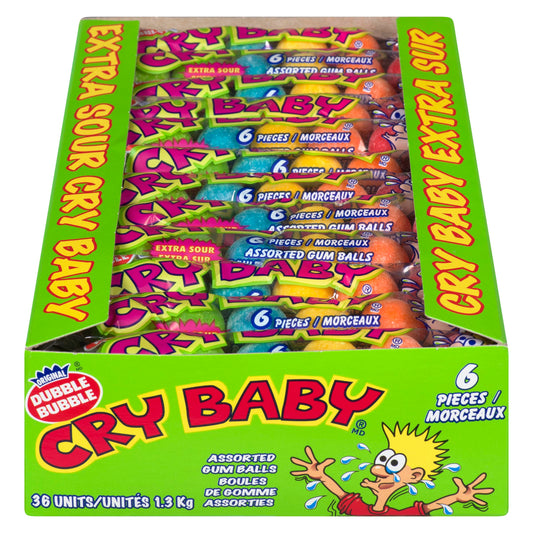 DUBBLE BUBBLE - CRY BABY SOUR GUMBALLS 36x6EA