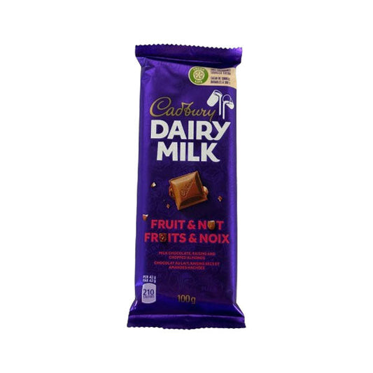 CADBURY - DAIRY MILK FRUIT AND NUT FAMILY BAR 100GR