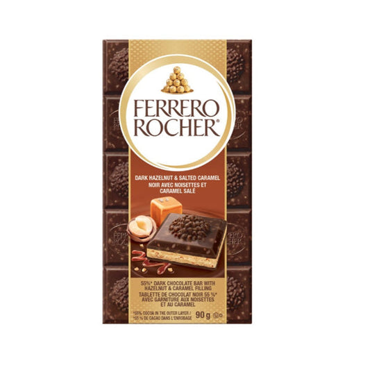 FERRERO - ROCHER DARK HAZELNUT & SALTED CARAMEL BAR 90GR