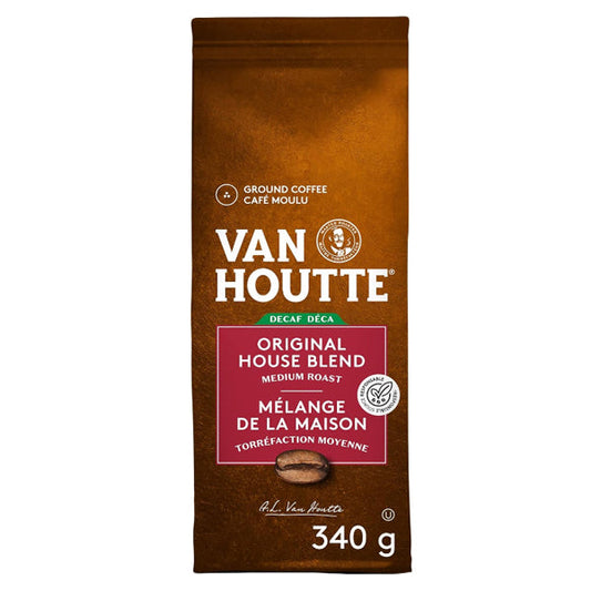VAN HOUTTE - DECAF ORIGINAL HOUSE BLEND MEDIUM GROUND 340GR