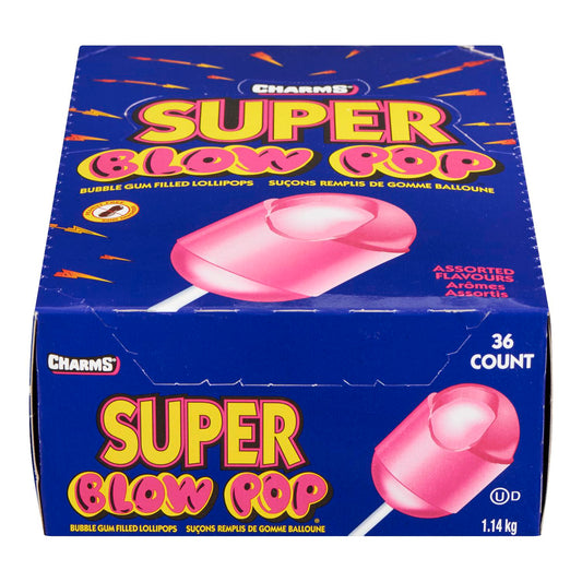 BLOW POP - CHARMS SUPER BLOWPOP BUBBLE GUM 36EA