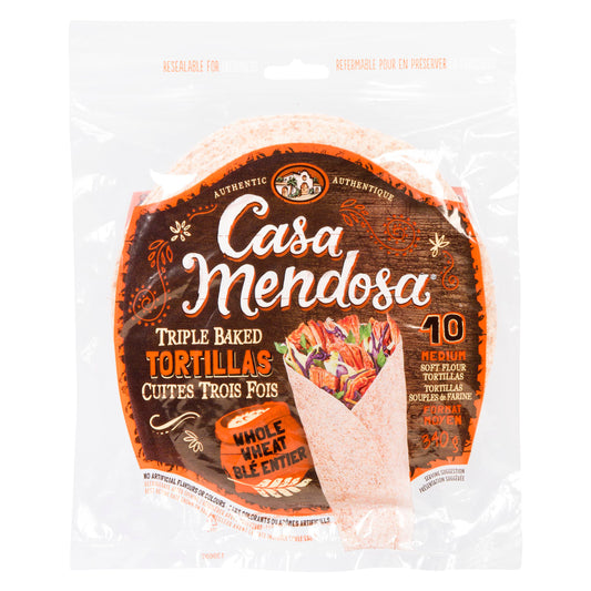 CASA MENDOSA - TORTILLAS WHOLE WHEAT 340GR
