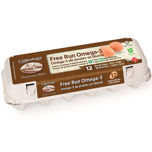 CONESTOGA - FREE RUN LARGE BROWN EGGS 12EA