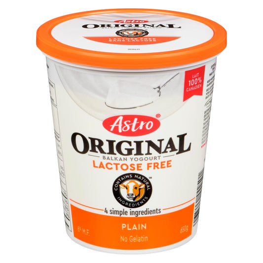 ASTRO - ORIGINAL LACTOSE FREE PLAIN 6% YOGURT 650GR