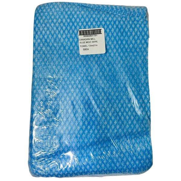 CANADIAN MILL - BLUE MGIC WIPE TOWEL 13inx21in 10x50 EA