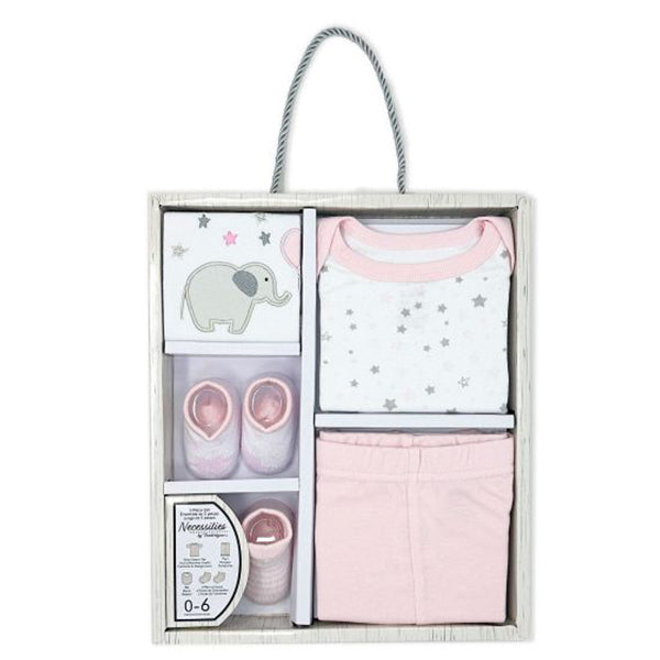 BABIES - 5-PC COTTON ELEPHANT SET- PINK EA