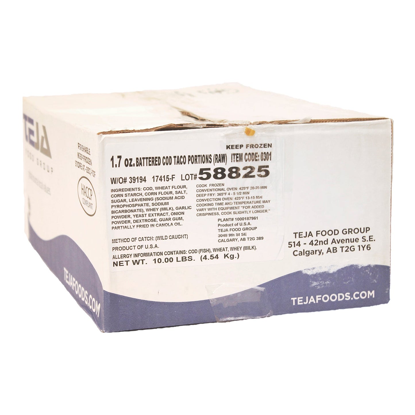 TEJA - 1.7OZ TRADITIONAL BATTERED COD TACO PORTIONS 10LB