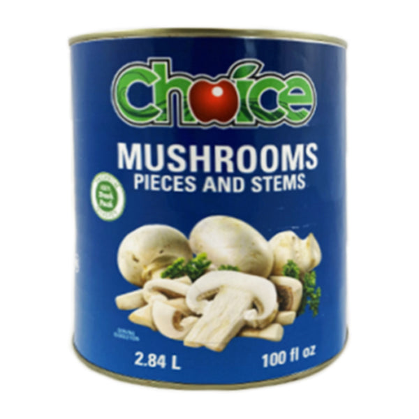 CHOICE BRANDS - MUSHROOMS PIECES STEMS 100OZ