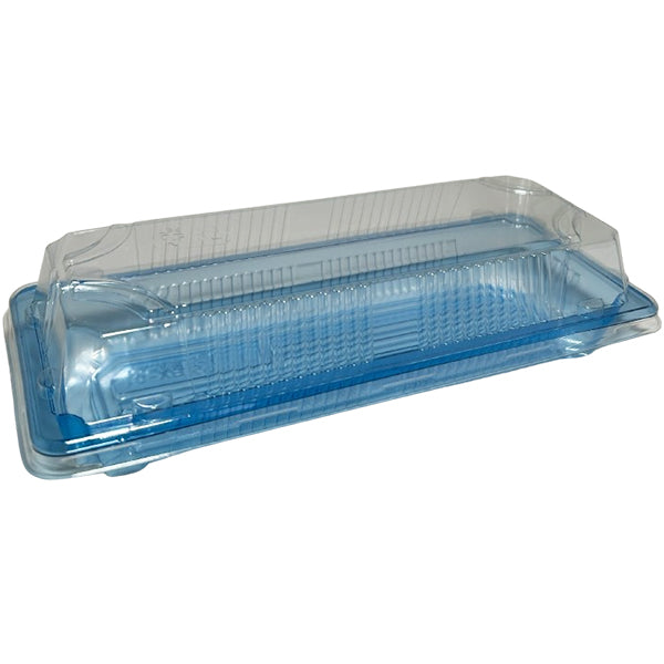 BX PACKAGING - 01 CLEAR BLUE WITH LIDS SUSHI TRAYS 400CT