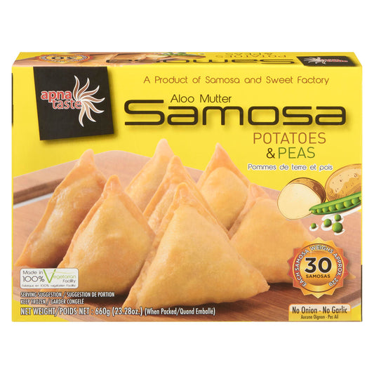 APNA TASTE - SAMOSA POTATOES AND PEAS 30 PCS 660GR