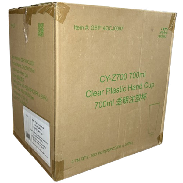 BIOPAK - HARD PLASTIC CUPS 24oz 20x25 EA