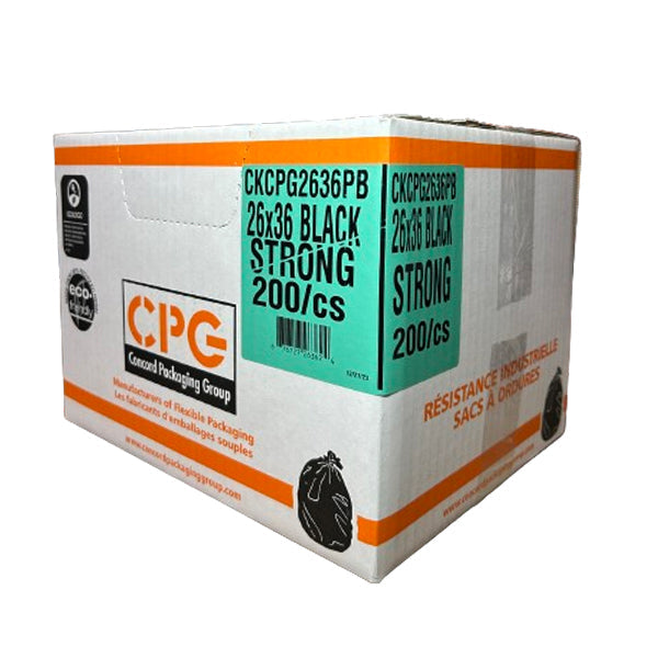 CPG - STRONG BLACK GARBAGE BAGS 26X36 200PK