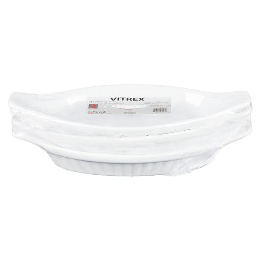 VITREX - OVAL GRATIN PLATES 11.5in 3EA