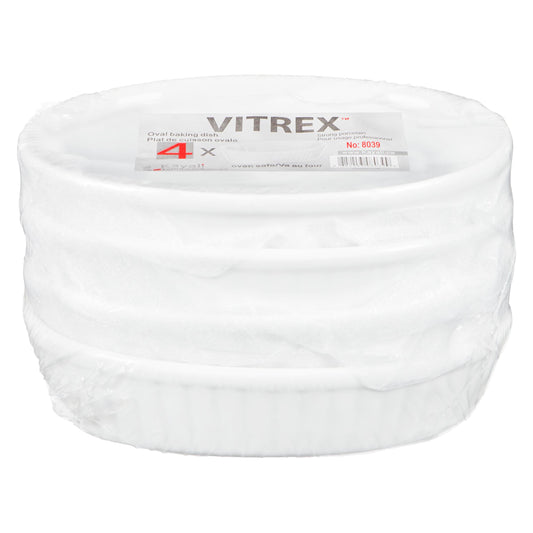 VITREX - 5.75IN SMALL OVAL BAKING DISH 4EA