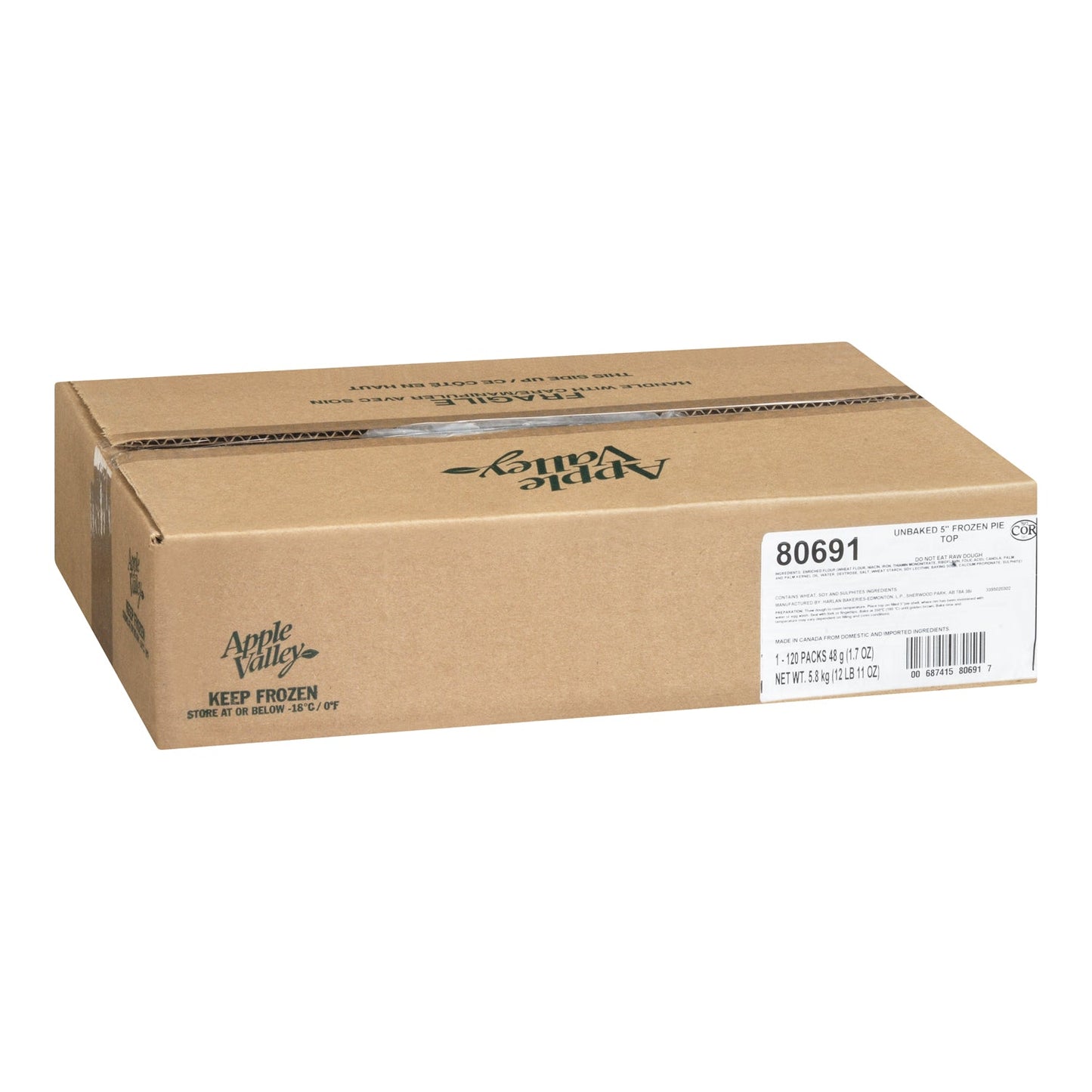 APPLE VALLEY - PIE SHELL TOP 5" 120x48GR