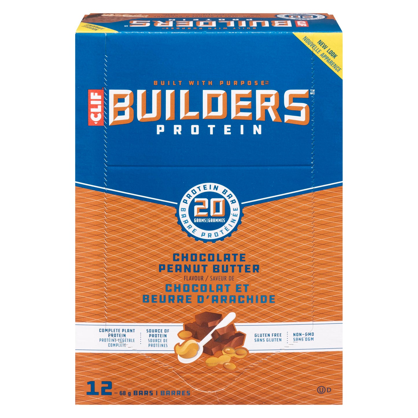 CLIF BAR - BUILDERS CHOCOLATE PEANUT BUTTER 12x68 GR