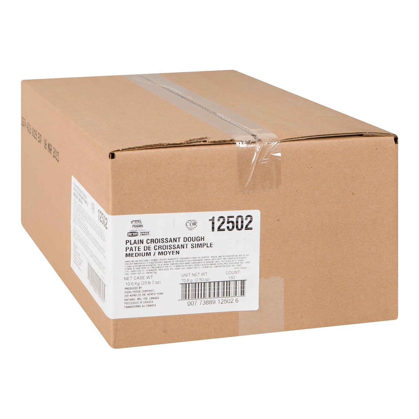 UPPER CRUST - CROISSANT PLAIN BULK SHAPED 2.5oz 150EA