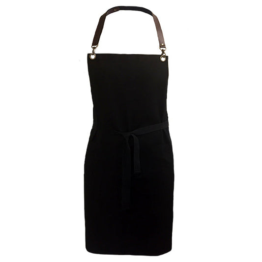 BODYGUARD - BLACK APRON WITH LEATHER LOOK NECK STRAP EA