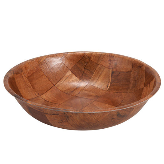 WINCO - 10" WOVEN WOODEN SALAD BOWL 1EA
