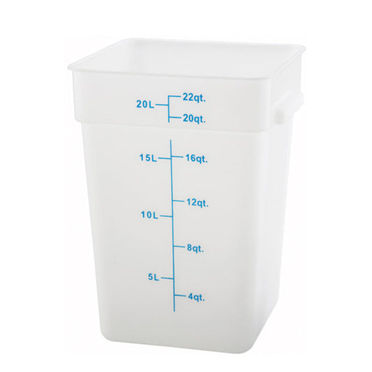 WINCO - WHITE SQUARE 22QT POLYPROPYLENE 1EA