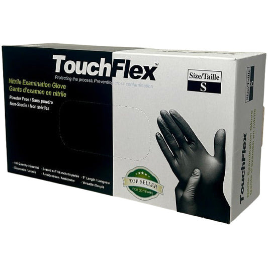 TOUCHFLEX - SMALL BLACK NITRILE GLOVES 100CT